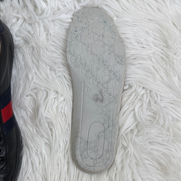 GUCCI ACE Black Sneakers with Red and Gold Accents bee 5 - Picture 13 of 16